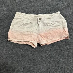 Virgin Only Shorts Womens Size 10 White Pink Ombre Dip Dye Low Rise Stretch